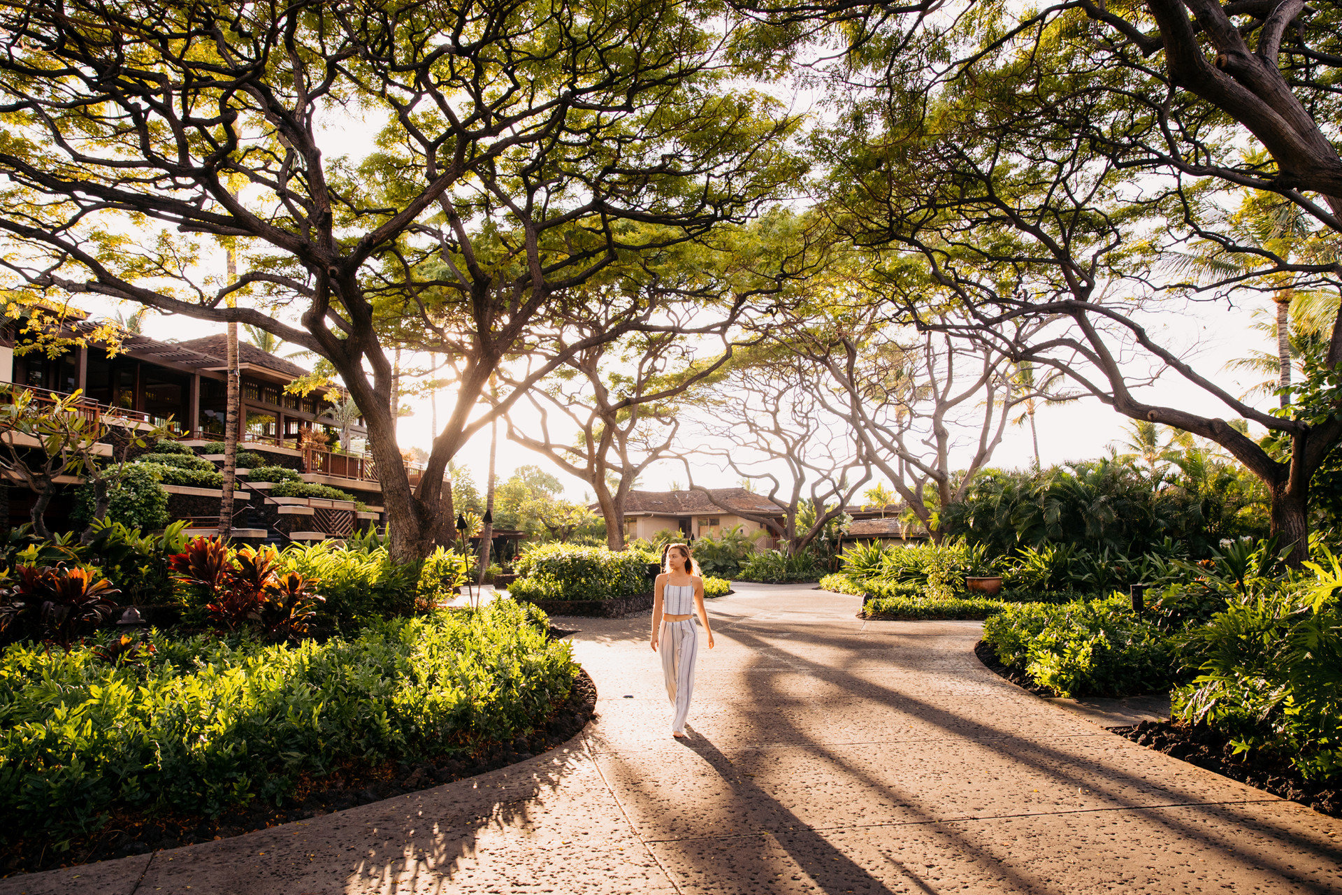 The substantial Four Seasons Resort Hualalai pool configuration including the celebrated King's Pond saltwater-and-tropical-fish pool and the substantive multi-pool programme that defines the property's iconic Big Island luxury identity