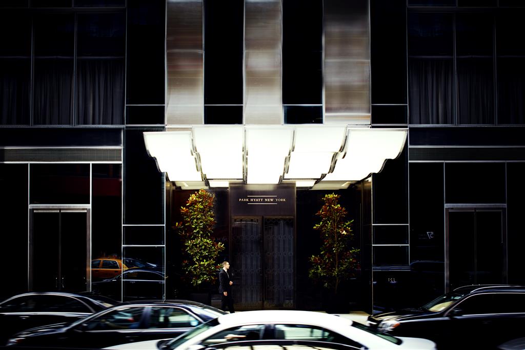 A Park Hyatt New York guest accommodation with the substantial Central Park orientation and the dedicated Yabu Pushelberg-designed contemporary luxury interior configuration evocative of the property's specific high-floor Manhattan identity